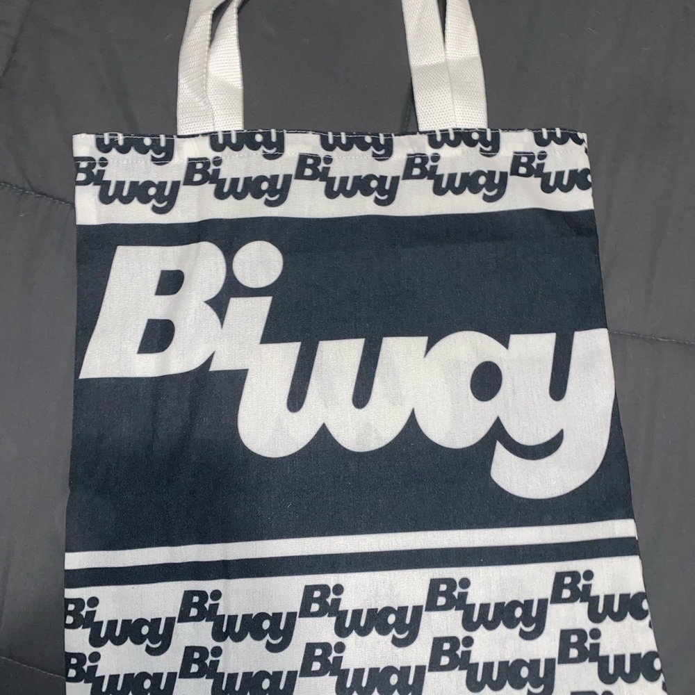 Vintage Biway Black and White Tote Bag